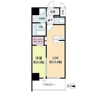 ストーリア茨木(1LDK/10階)の間取り写真