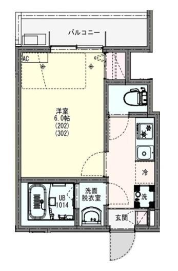 KLEIS新河岸(1K/2階)の間取り写真