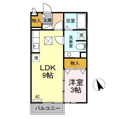 メゾンドテポーレ(1LDK/1階)の間取り写真
