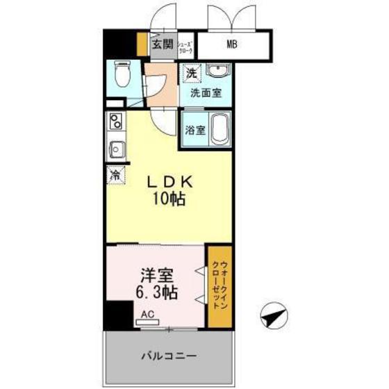 RYUO HILLS(1LDK/3階)の間取り写真