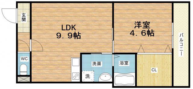 メゾン・ド・ノワ・森之宮(1LDK/4階)の間取り写真