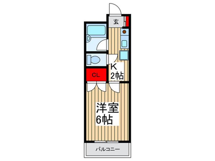 ハシモトマンション(1K/2階)の間取り写真