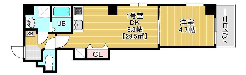 BRUN COURT MINAMISENJU(1DK/3階)の間取り写真