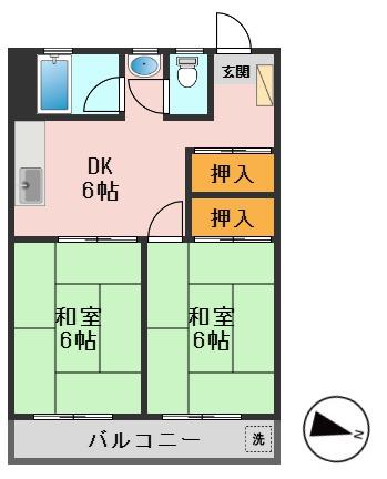 宮崎ビルディングメゾン小岩(2DK/7階)の間取り写真