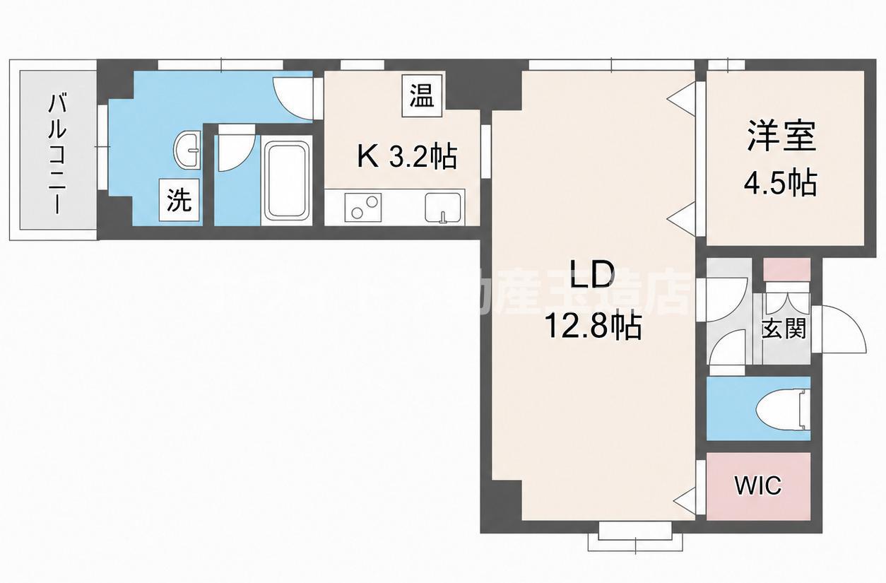 アンビション安堂寺(1LDK/8階)の間取り写真