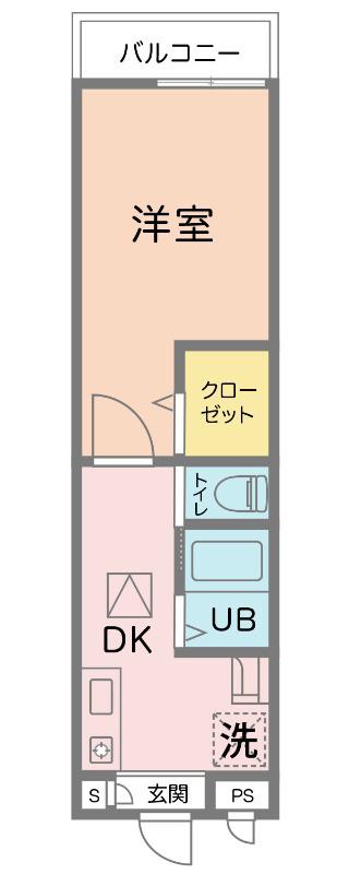 ファーマメント大宮大和田(1K/2階)の間取り写真