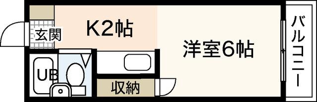 ジャルダン廿日市(ワンルーム/2階)の間取り写真