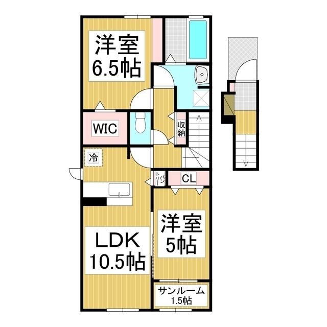 エクセルB(2LDK/2階)の間取り写真