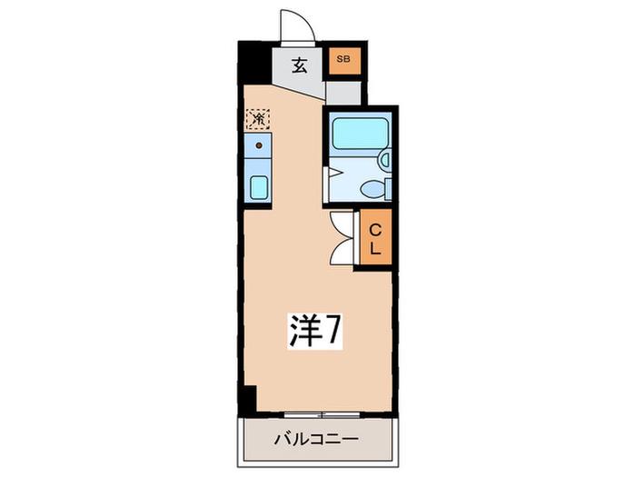 エストレージャ湘南(ワンルーム/8階)の間取り写真