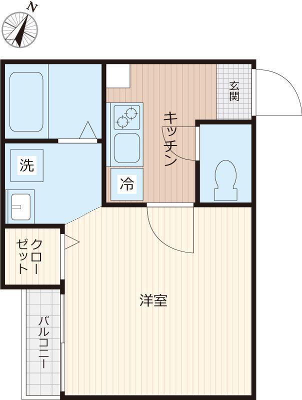 ヴァイン指扇(1K/2階)の間取り写真
