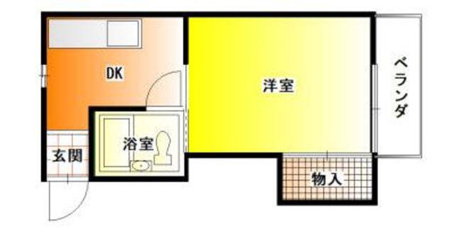 コーポ平田(1K/2階)の間取り写真