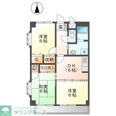 ガーデンハウス(3DK/2階)の間取り写真