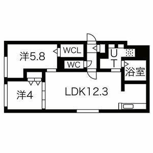 DPレジデンス山鼻(2LDK/1階)の間取り写真