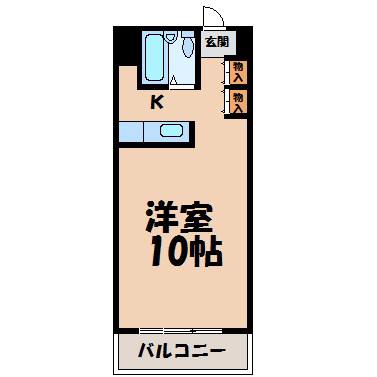 八晃ビル(1K/5階)の間取り写真