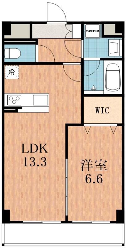 ドミールII オオハマ(1LDK/5階)の間取り写真