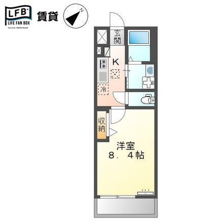 ホクレア(1K/2階)の間取り写真