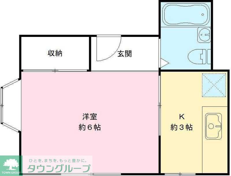 眞瀬荘(1K/2階)の間取り写真