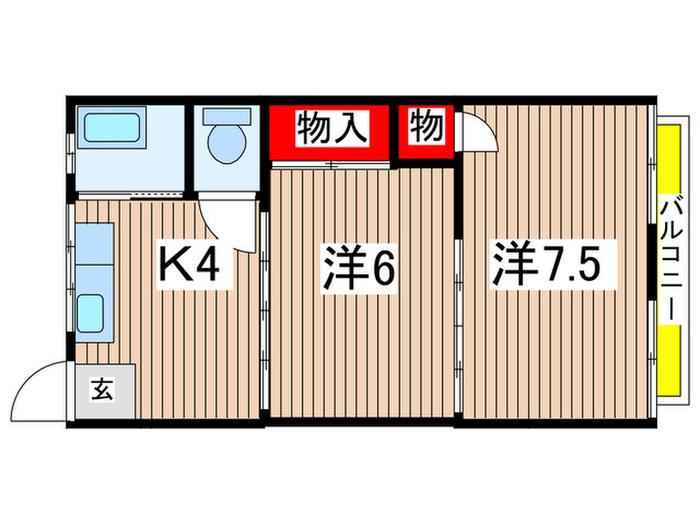 第一久栄コーポ(2K/2階)の間取り写真