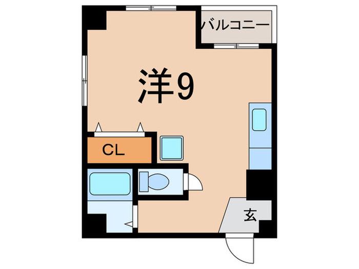 六甲林ハイツ(ワンルーム/3階)の間取り写真