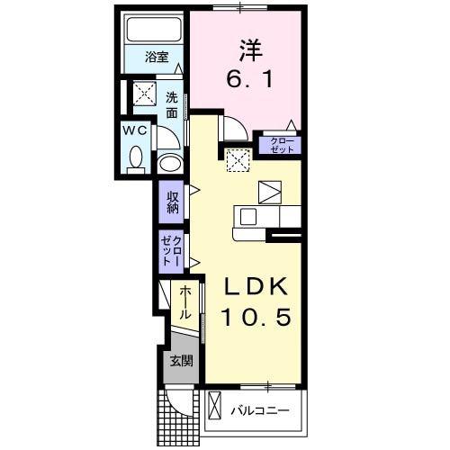 プロロジェ(1LDK/1階)の間取り写真