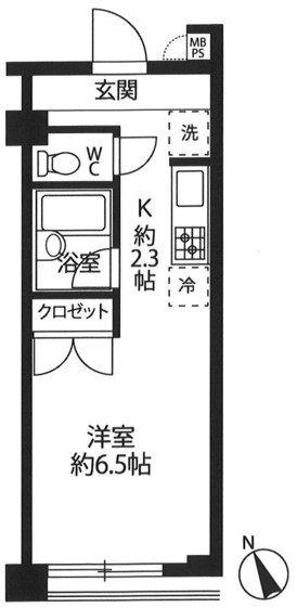 東武東上線 上板橋駅 徒歩7分 3階建 築26年(ワンルーム/3階)の間取り写真
