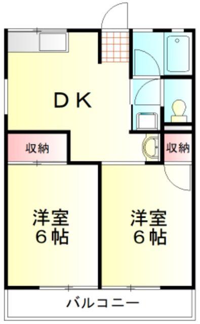 ハイム大手町A(2DK/1階)の間取り写真