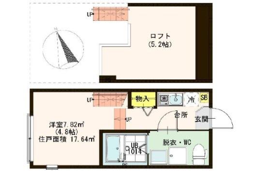ヒルブリーズ松戸(ワンルーム/2階)の間取り写真