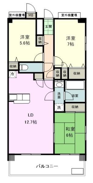 パティオ大宮(3LDK/1階)の間取り写真