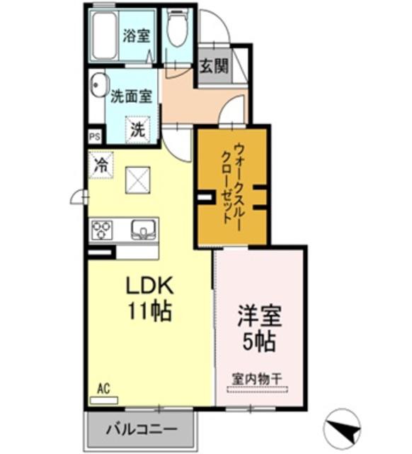 恵比寿III(1LDK/1階)の間取り写真