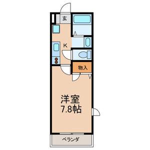 レッドコート(1K/3階)の間取り写真