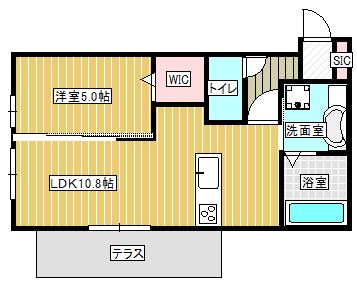 ラ・エスパシオ合志II(1LDK/1階)の間取り写真