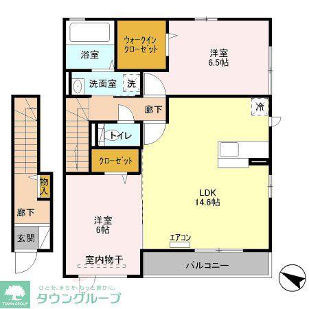 ステラA(2LDK/2階)の間取り写真