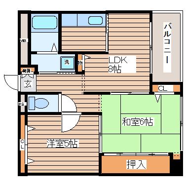 グランレーベン(2LDK/4階)の間取り写真