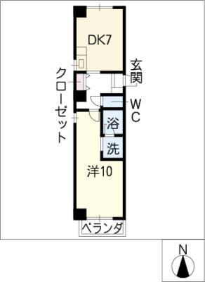 LE・DOME(1DK/6階)の間取り写真