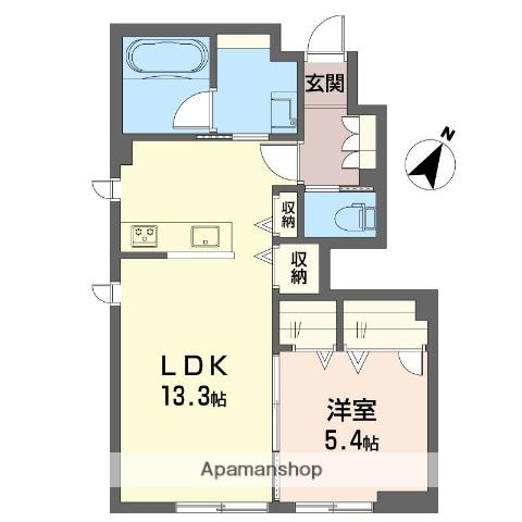 クオレール勝田台(1LDK/1階)の間取り写真