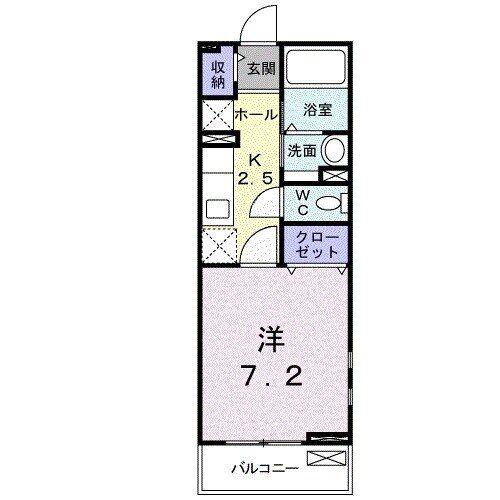 ジュネス・ふじみ野(1K/2階)の間取り写真