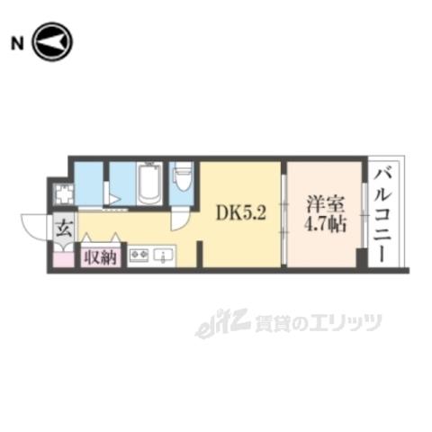 ファステート京都西KIWAMI(1DK/3階)の間取り写真