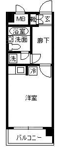ライオンズマンション天文館(1K/5階)の間取り写真