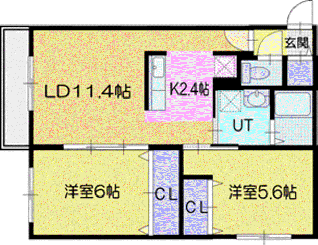 テンペスト(2LDK/3階)の間取り写真