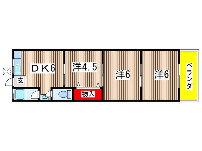コーポ高砂(3DK/1階)の間取り写真