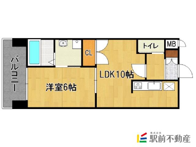 レジディア薬院大通(1LDK/4階)の間取り写真