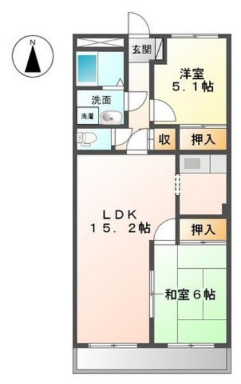 ファインヴィーブル(2LDK/2階)の間取り写真