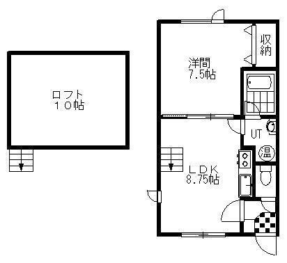 MOONLIT.A(1LDK/2階)の間取り写真