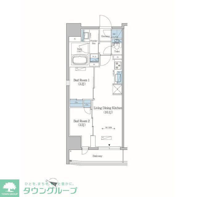 アーバネックス住吉(2LDK/2階)の間取り写真