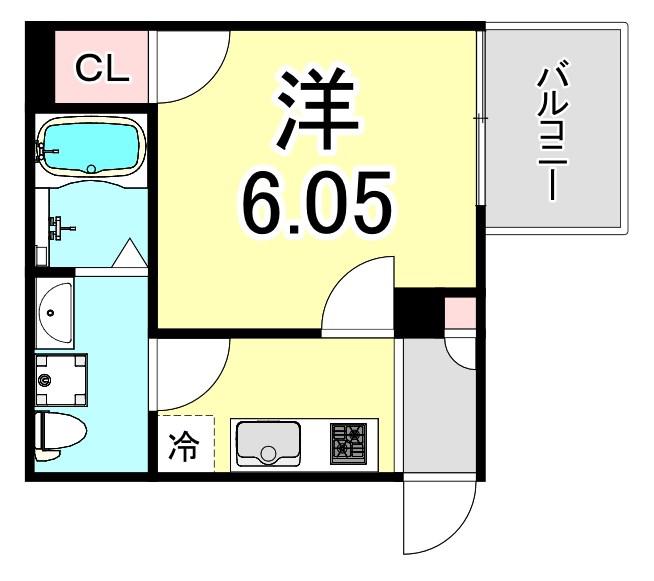 MACHIS-COCO甲子園(1K/1階)の間取り写真