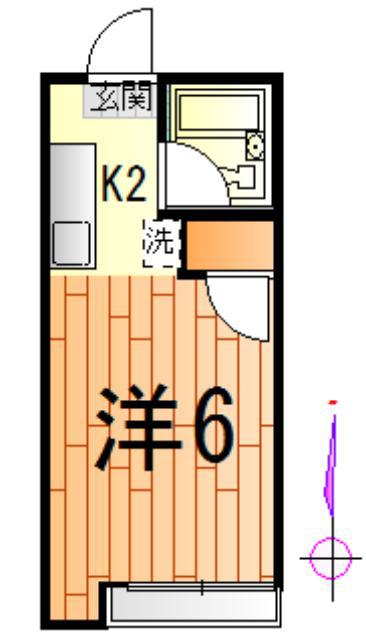 コア417(1K/2階)の間取り写真