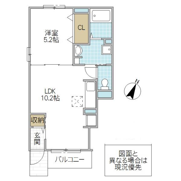 ヴィヴァーチェ(1LDK/1階)の間取り写真
