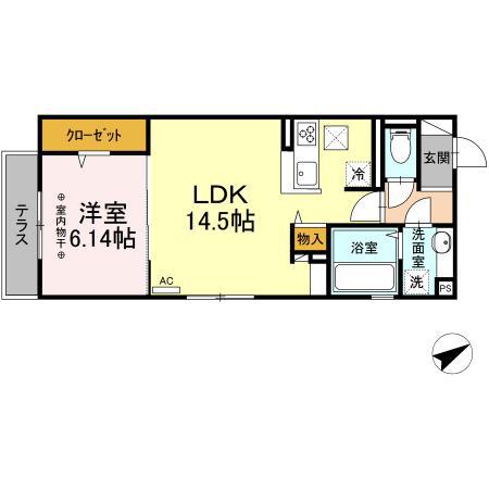 サンク アン 吉祥寺(1LDK/1階)の間取り写真