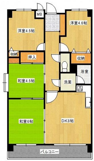 クシティガルバビル(4DK/4階)の間取り写真