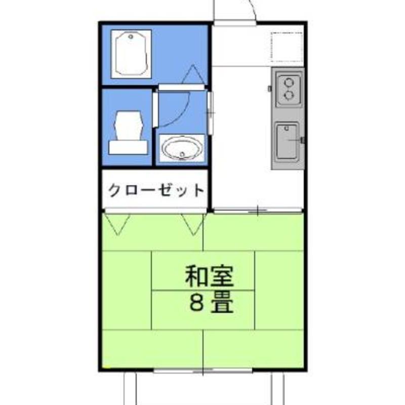 グラシアス ウエスト(1K/2階)の間取り写真